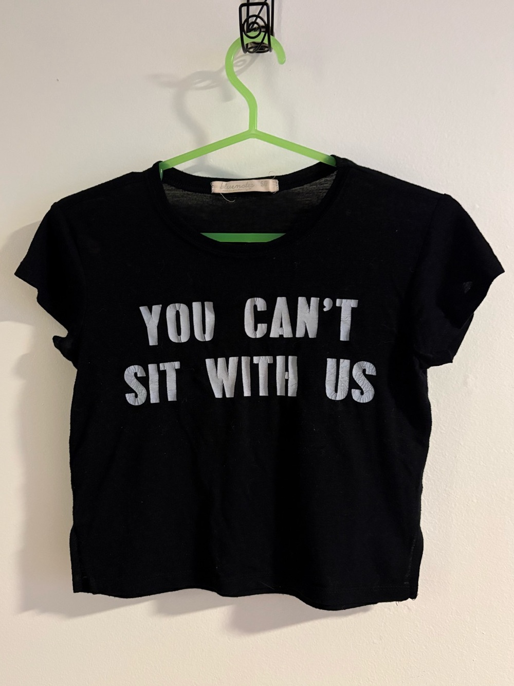 Bluenotes Black Tee with White 'YOU CAN'T SIT WITH US' Graphic